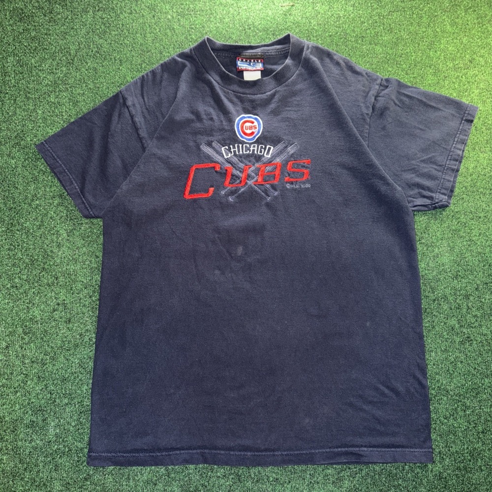 Vintage Chicago Cubs Embroidered T Shirt Men's M Blue Shirt Cable Sportswear